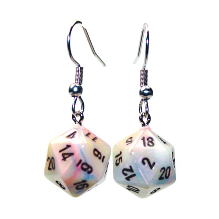 Hook Earrings Festive Circus Mini D20 Pair - Cats In Hat Inc.