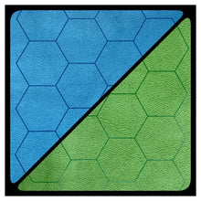 Battlemat: Reversible Hexes Blue/Green (23½” X 26” Playing Surface) - Cats In Hat Inc.