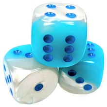 D6 Single 30mm Gemini Luminary Pearl Turquoise White With Blue Pips - Cats In Hat Inc.