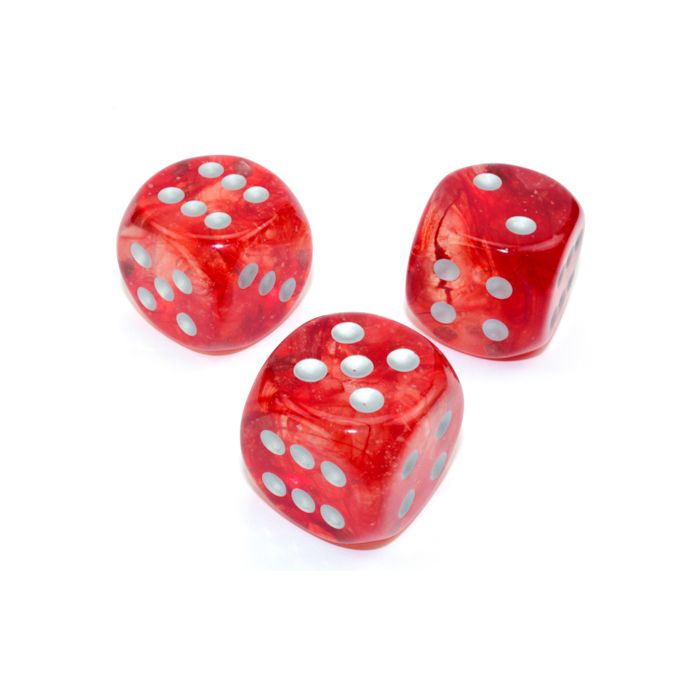 D6 Single 30mm Luminary Nebula Red With Silver - Cats In Hat Inc.
