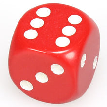 D6 Single 16mm Opaque Red With White - Cats In Hat Inc.