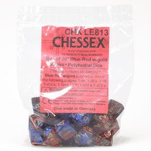 Assorted Bag Of Gemini Blue And Red With Gold (20) - Cats In Hat Inc.