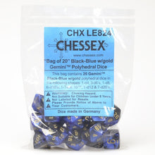 Assorted Bag Of Gemini Black And Blue With Gold (20) - Cats In Hat Inc.
