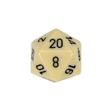 D20 Single 34mm Opaque Ivory With Black - Cats In Hat Inc.