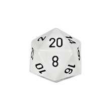 D20 Single 34mm Opaque White With Black - Cats In Hat Inc.