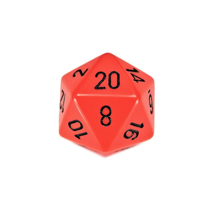 D20 Single 34mm Opaque Orange With Black