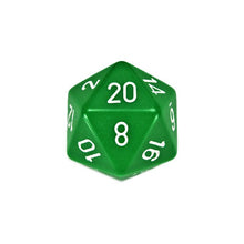 D20 Single 34mm Opaque Green With White - Cats In Hat Inc.