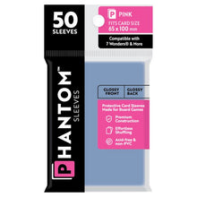 Deck Protector: Phantom Sleeves: Gloss/Gloss Pink Size (65mmX100mm) (50) - Cats In Hat Inc.