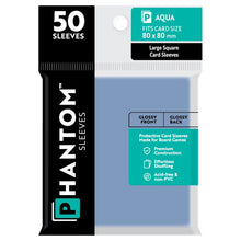 Deck Protector: Phantom Sleeves: Gloss/Gloss Aqua Size (80mmX80mm) (50) - Cats In Hat Inc.