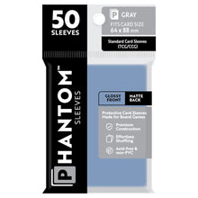 Deck Protector: Phantom Sleeves: Gloss/Matte Gray Size (64mmX88mm) (50) - Cats In Hat Inc.