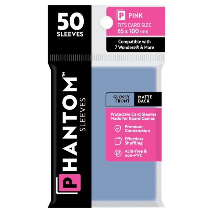 Deck Protector: Phantom Sleeves: Gloss/Matte Pink Size (65mmX100mm) (50)