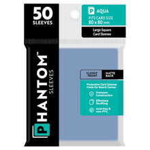 Deck Protector: Phantom Sleeves: Gloss/Matte Aqua Size (80mmX80mm) (50) - Cats In Hat Inc.