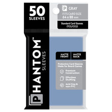 Deck Protector: Phantom Sleeves: Matte/Matte Gray Size (64mmX88mm) (50) - Cats In Hat Inc.