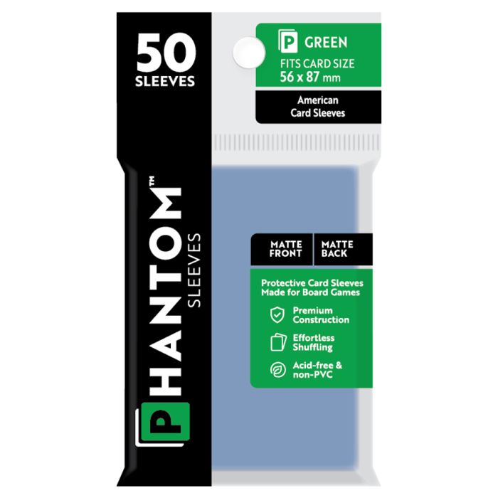 Deck Protector: Phantom Sleeves: Matte/Matte Green Size (56mmX87mm) (50)