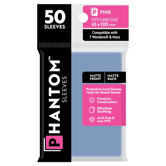 Deck Protector: Phantom Sleeves: Matte/Matte Pink Size (65mmX100mm) (50)