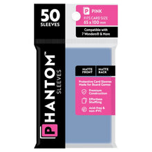 Deck Protector: Phantom Sleeves: Matte/Matte Pink Size (65mmX100mm) (50) - Cats In Hat Inc.
