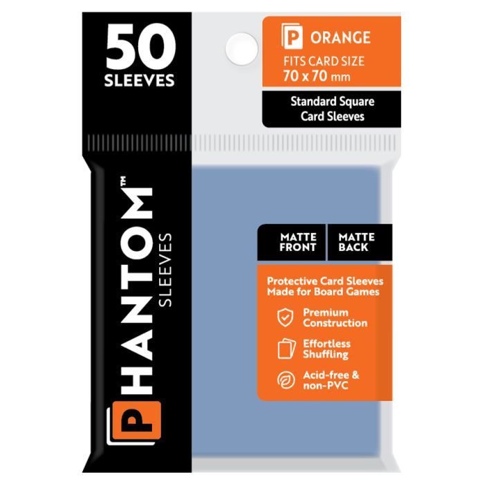 Deck Protector: Phantom Sleeves: Matte/Matte Orange Size (70mmX70mm) (50)