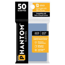 Deck Protector: Phantom Sleeves: Matte/Matte Gold Size (50mmX75mm) (50) - Cats In Hat Inc.