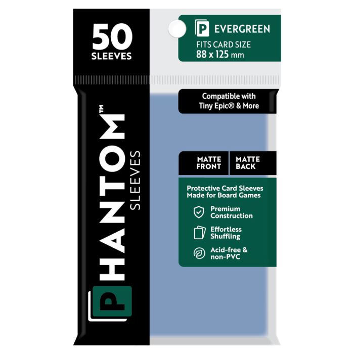 Deck Protector: Phantom Sleeves: Matte/Matte Evergreen Size (88mmX125mm) (50)