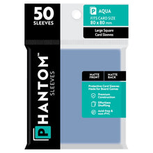 Deck Protector: Phantom Sleeves: Matte/Matte Aqua Size (80mmX80mm) (50) - Cats In Hat Inc.