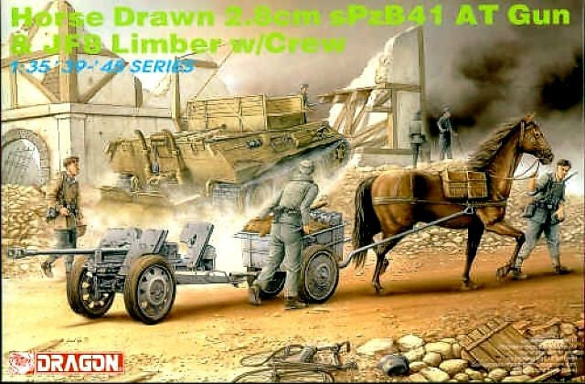 1/35 Horse Drawn 2.8cm sPzB41 AT Gun & IF8 Limber w/3 Crew