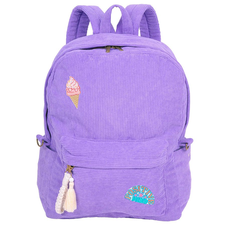 Billie: Full Size Corduroy Backpack: Periwinkle