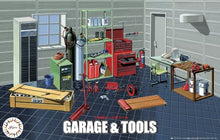 1/24 Garage (Wall Sections/Base) & Tools Set