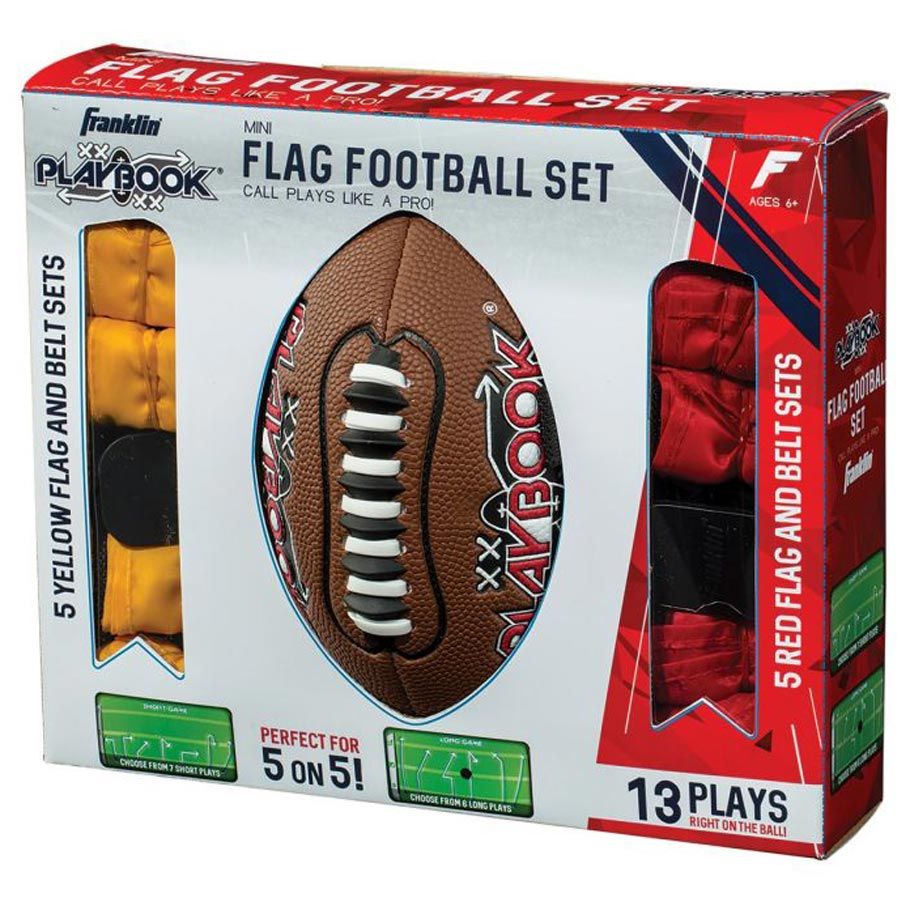 10 Player Flag Football Set With Playbook Mini Ball (6) By Franklin Sports