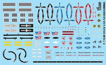 1/24-1/25 Race Cars Accessories - Emblems Seatbelts Gauges etc.