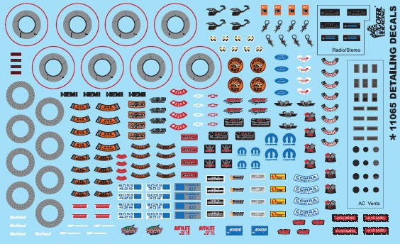 1/24-1/25 Car Detailing Decals (Under the Hood Brakes AC Vents Radio etc.)