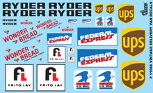 1/24-1/25 Delivery Van Decals: Delivery Van Decals: Ryder Federal Express UPS Wonder Bread Frito-Lay US Mail