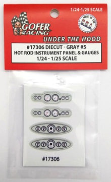 1/24-1/25 Hot Rod Instrument Panel & Gauges Gray #5 (Diecut Plastic)
