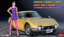 1/24 Toyota 2000GT Gold Car w/Resin 60s Girl Figure (Ltd Edition)