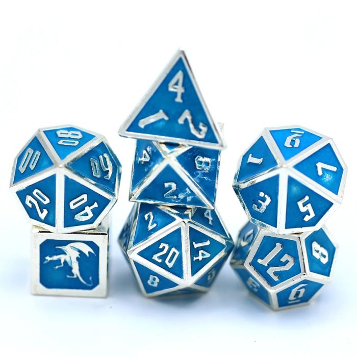 7-Set Draconis Solid Metal: Glow In The Dark Blue - Cats In Hat Inc.
