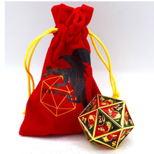 D20 45mm Dragon: Red/Black With Gold