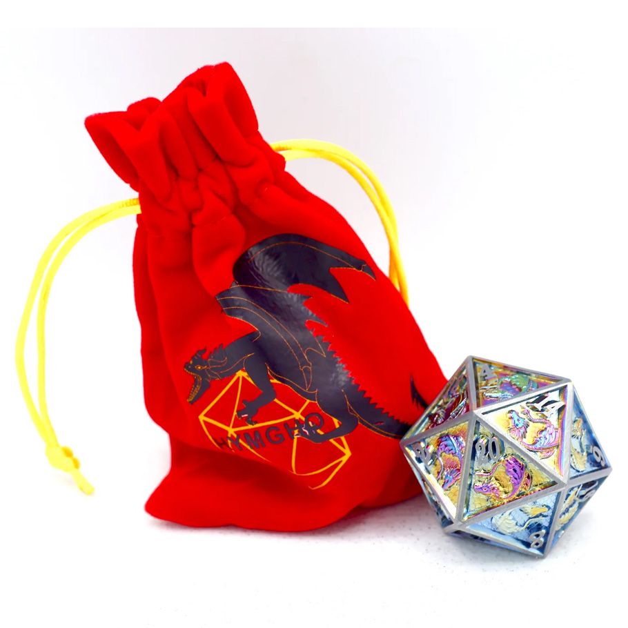 D20 45mm Dragon: Brushed Rainbow