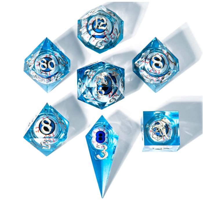 7-Set Always Watching Hand Sanded Sharp Edge Resin: Blue Eyes