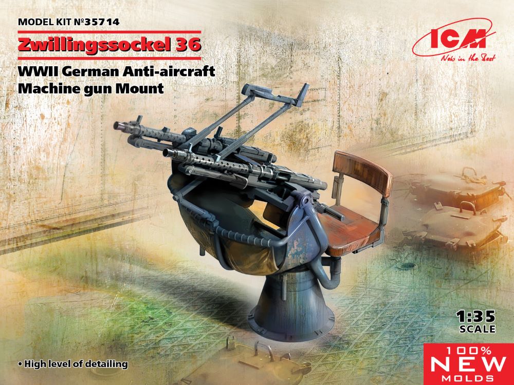 1/35 WWII German Zwillingssockel 36 Anti-Aircraft Machine Gun Mount