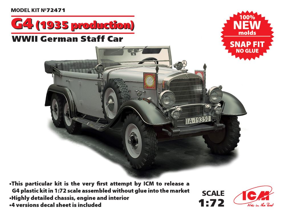 1/72 WWII German G4 1935 Production Staff Car (Snap)