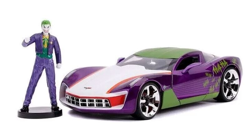 1/24 DC Comics 2009 Chevy Corvette Stingray Car w/Joker Figure