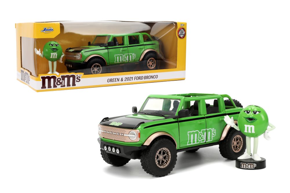 1/24 Mars 2021 Ford Bronco w/Green M&Ms Figure