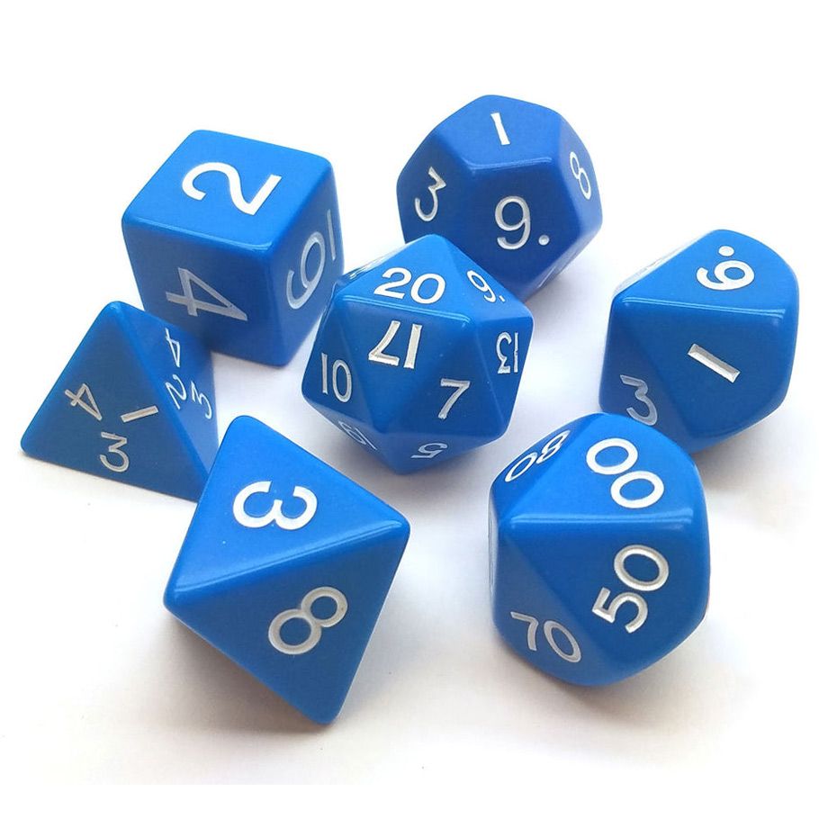 7-Set Tube Opaque Jumbo Blue With White