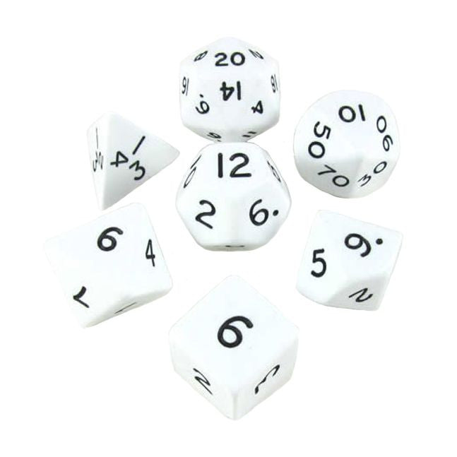 7-Set Cube Opaque Jumbo White with Black