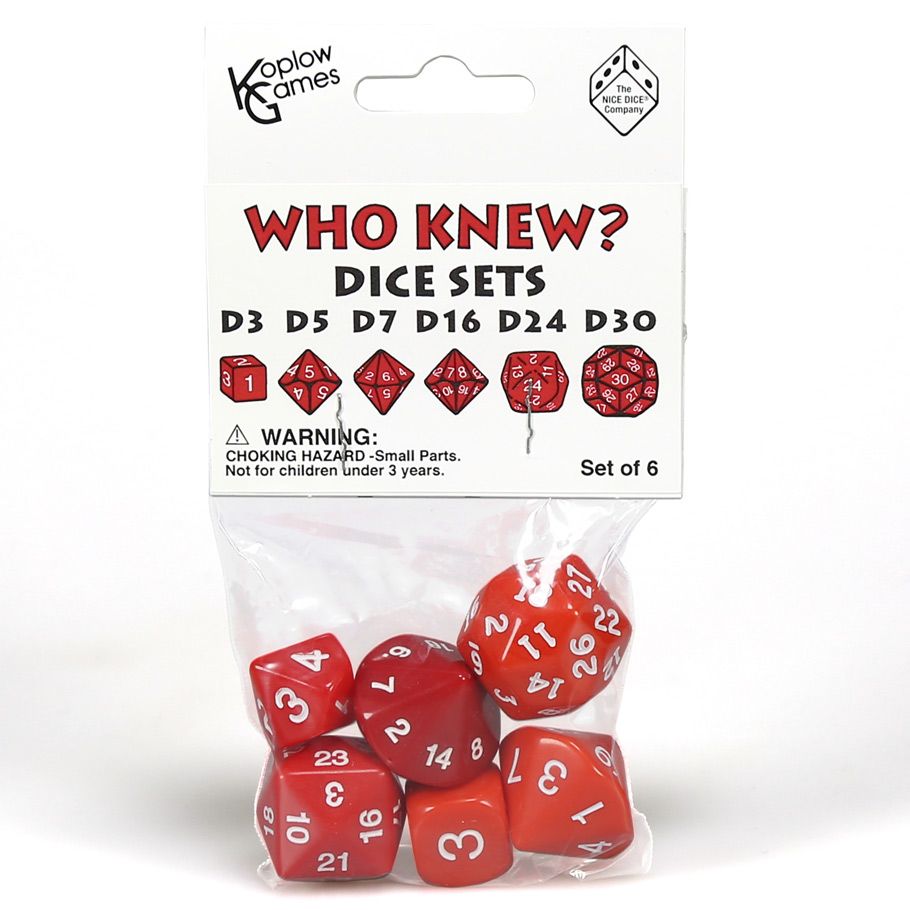 6-Set Who Knew? Red with White