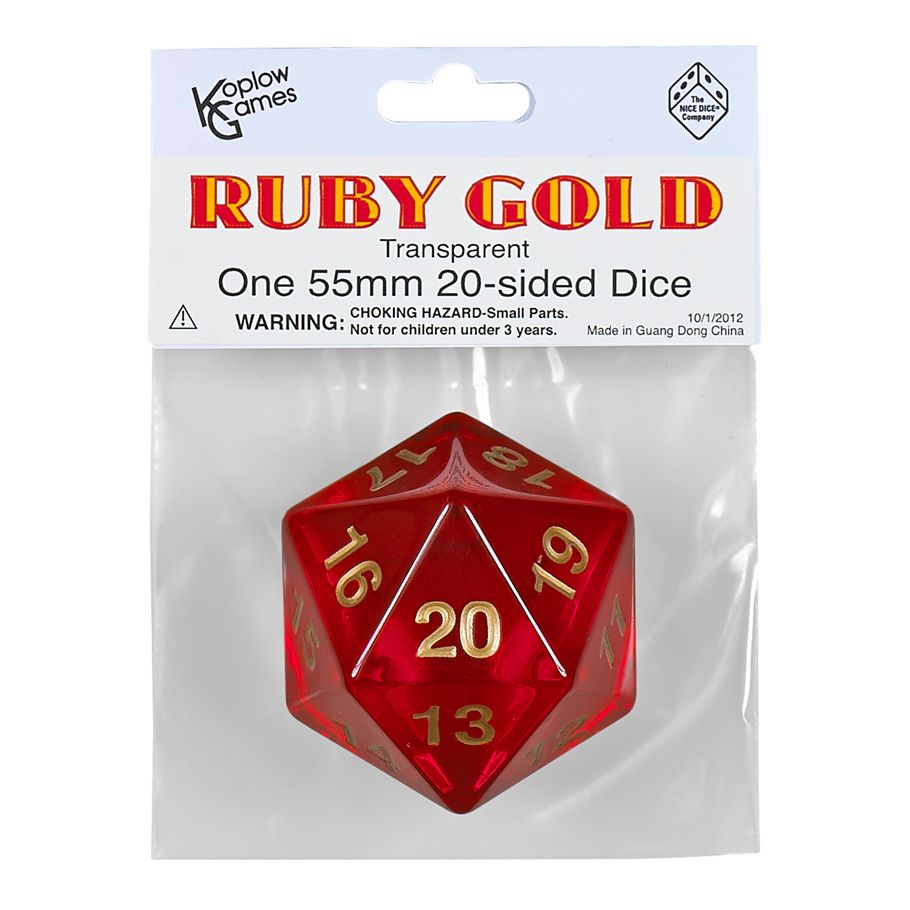D20 Single 55mm Countdown Ruby With Gold