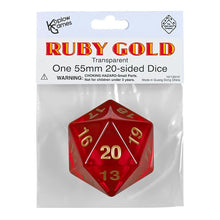 D20 Single 55mm Countdown Ruby With Gold