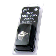 D20 Clamshell Single 22Mm Metal Countdown With Bag Silver With Black