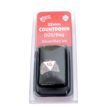 D20 Clamshell Single 22Mm Metal Countdown With Bag Silver With Red