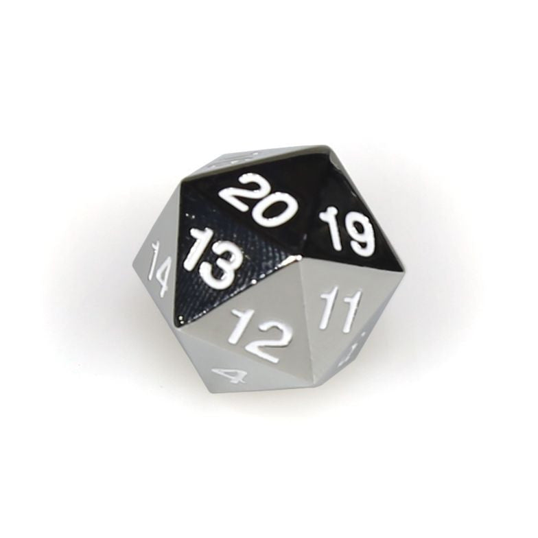 D20 Clamshell Single 22Mm Metal Countdown Silver With White