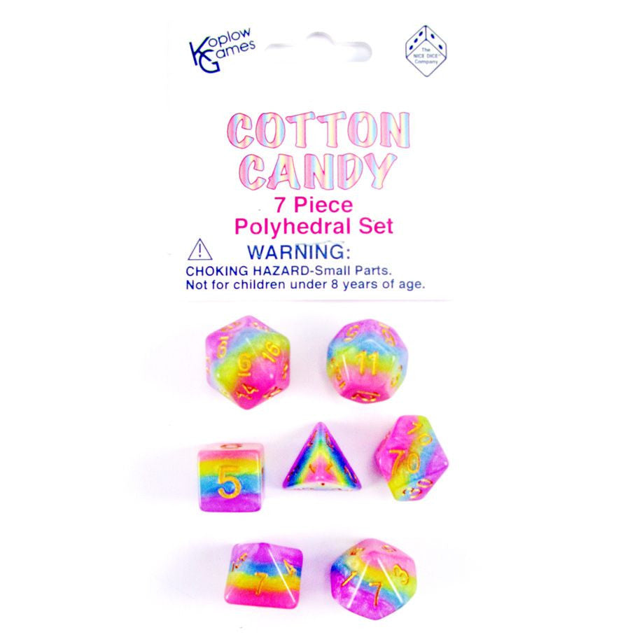 7-Set Bag Transparent Cotton Candy Rainbow With Gold